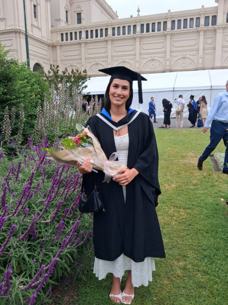 Mila, a Daylesford Foundation scholarship recipient, at her university graduation